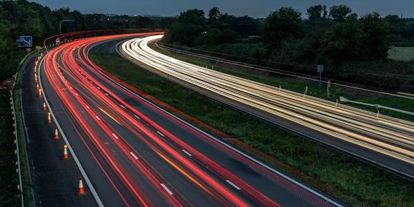 UK motorway at night
